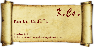Kerti Csát névjegykártya